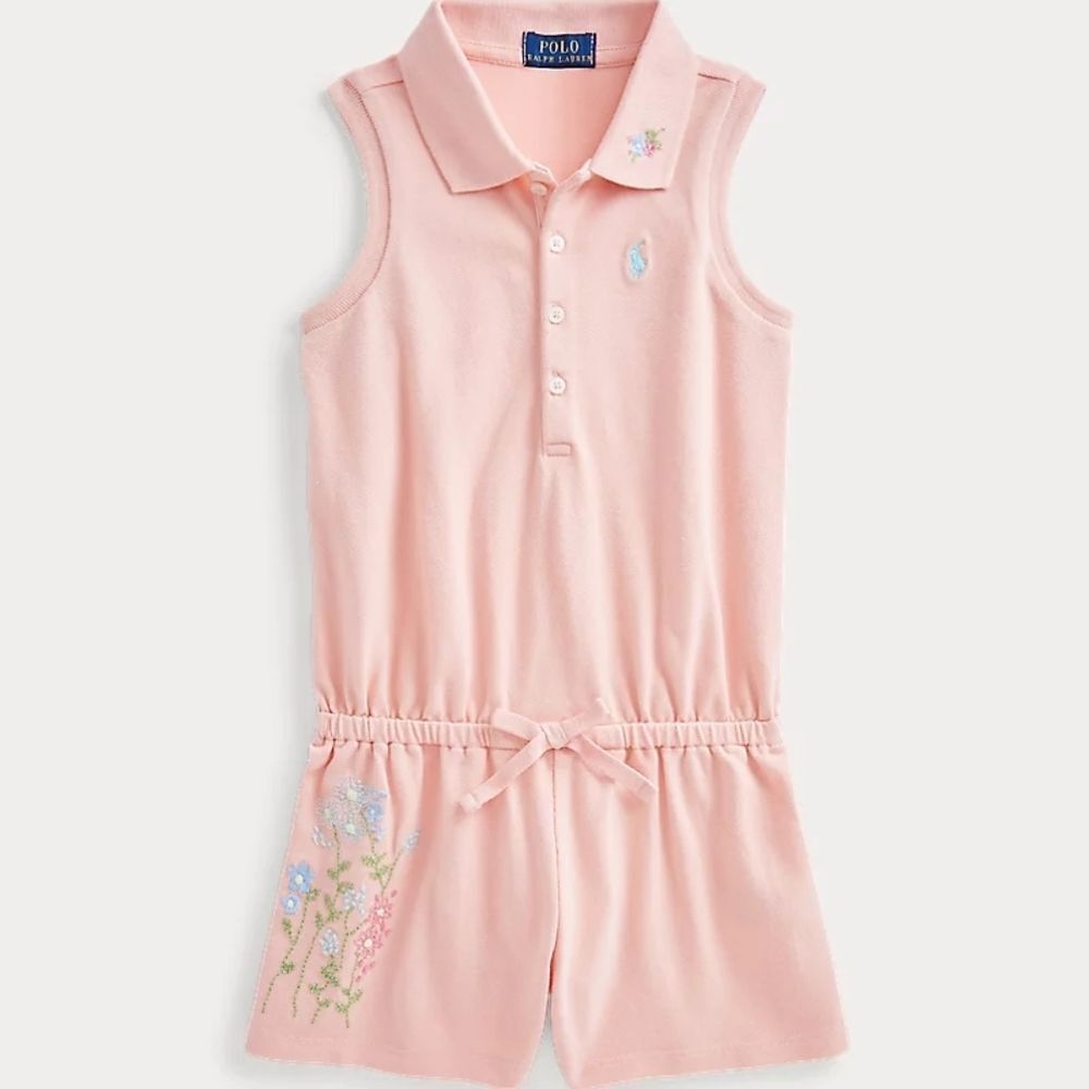 Ralph Lauren | Floral Cotton Mesh Polo Romper